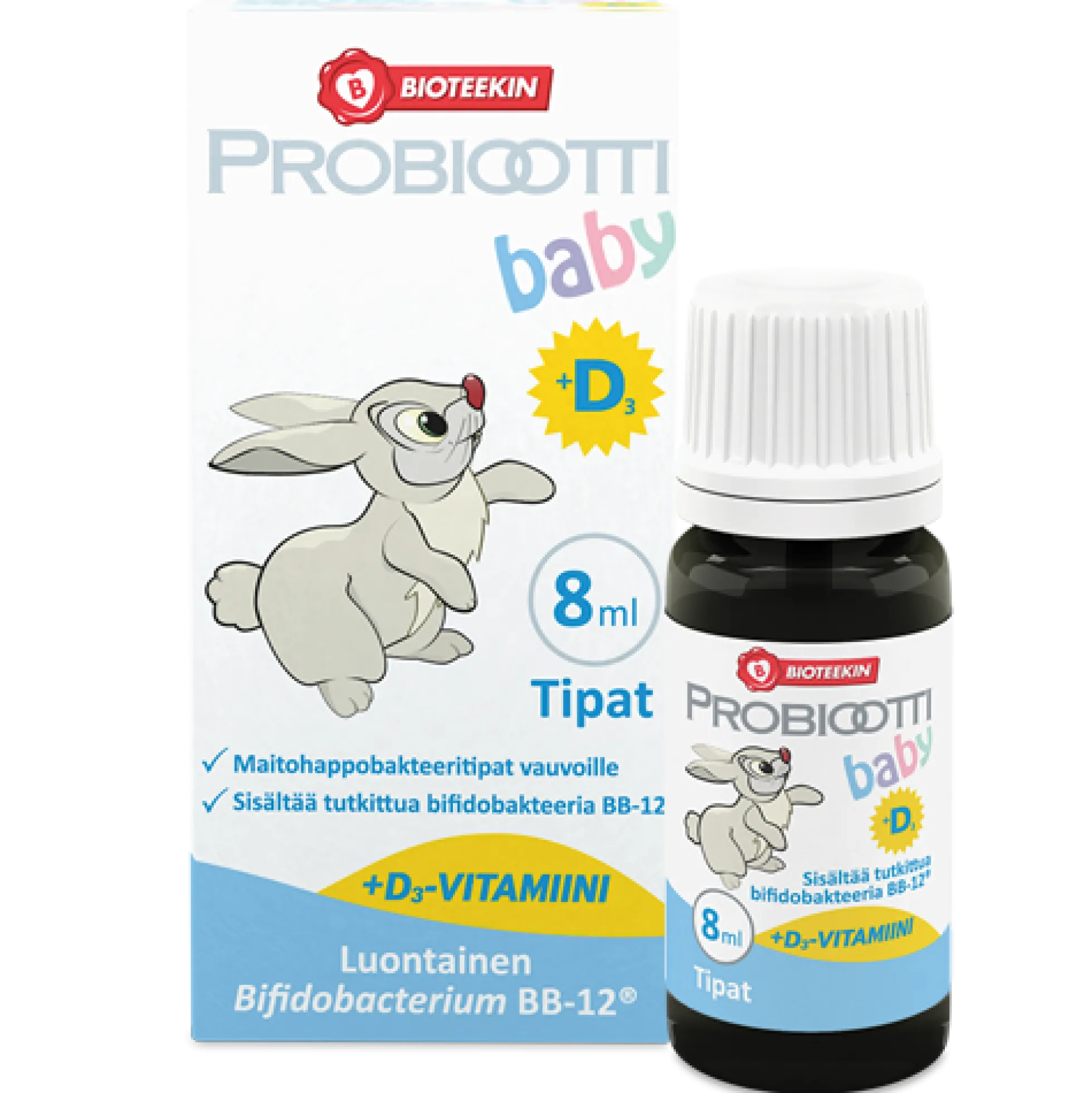 BalanticPro Maitohappobakteeri-tipat vauvoille + D3-vitamiini, 8 ml