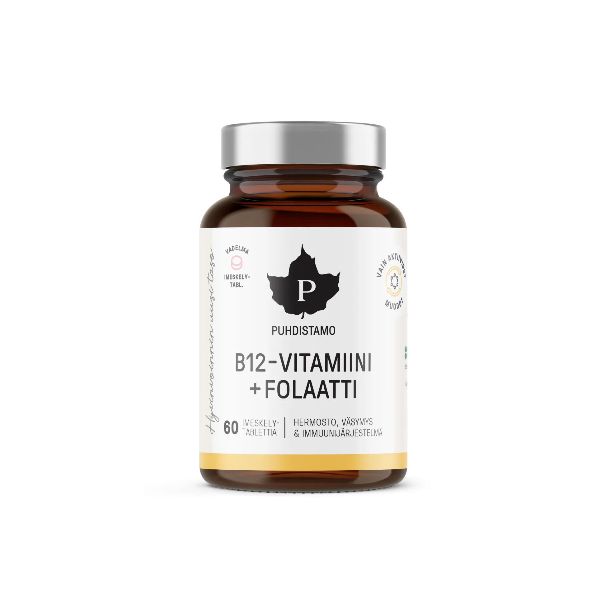 B12-vitamiini + Folaatti, vadelman makuinen