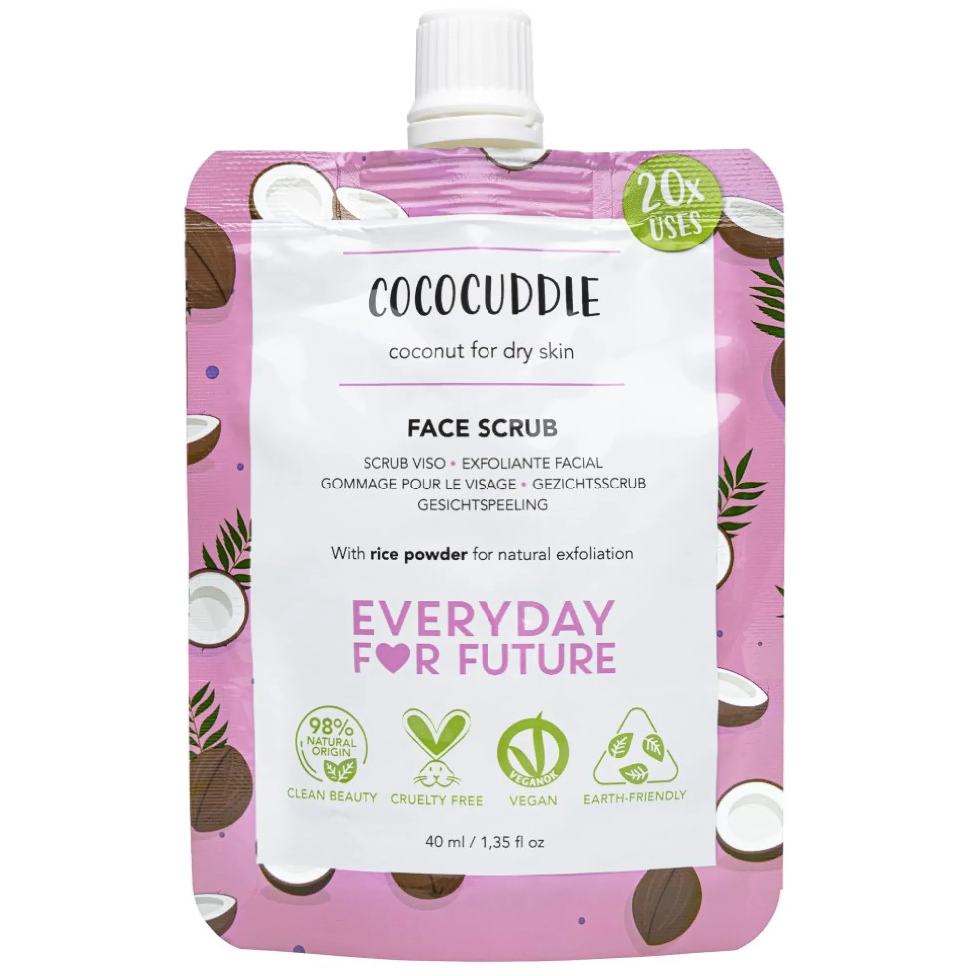 Cococuddle Face Scrub, 40 ml - kasvokuorinta