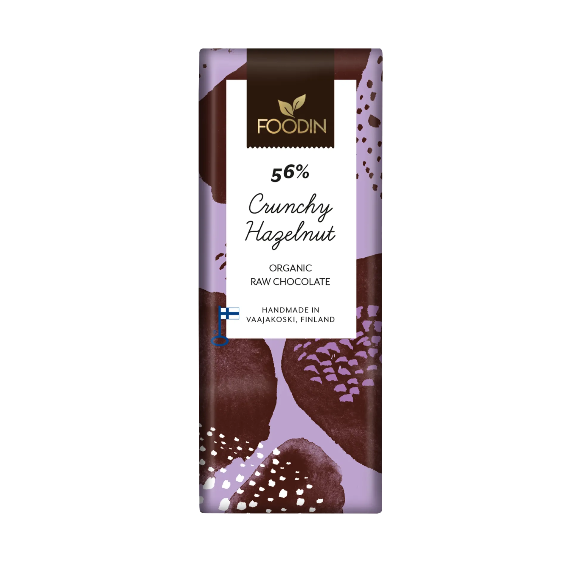 Crunchy hazelnut -raakasuklaa 56 %, 40 g