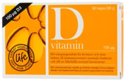 D-vitamiini, 100 mcg, 90 kaps
