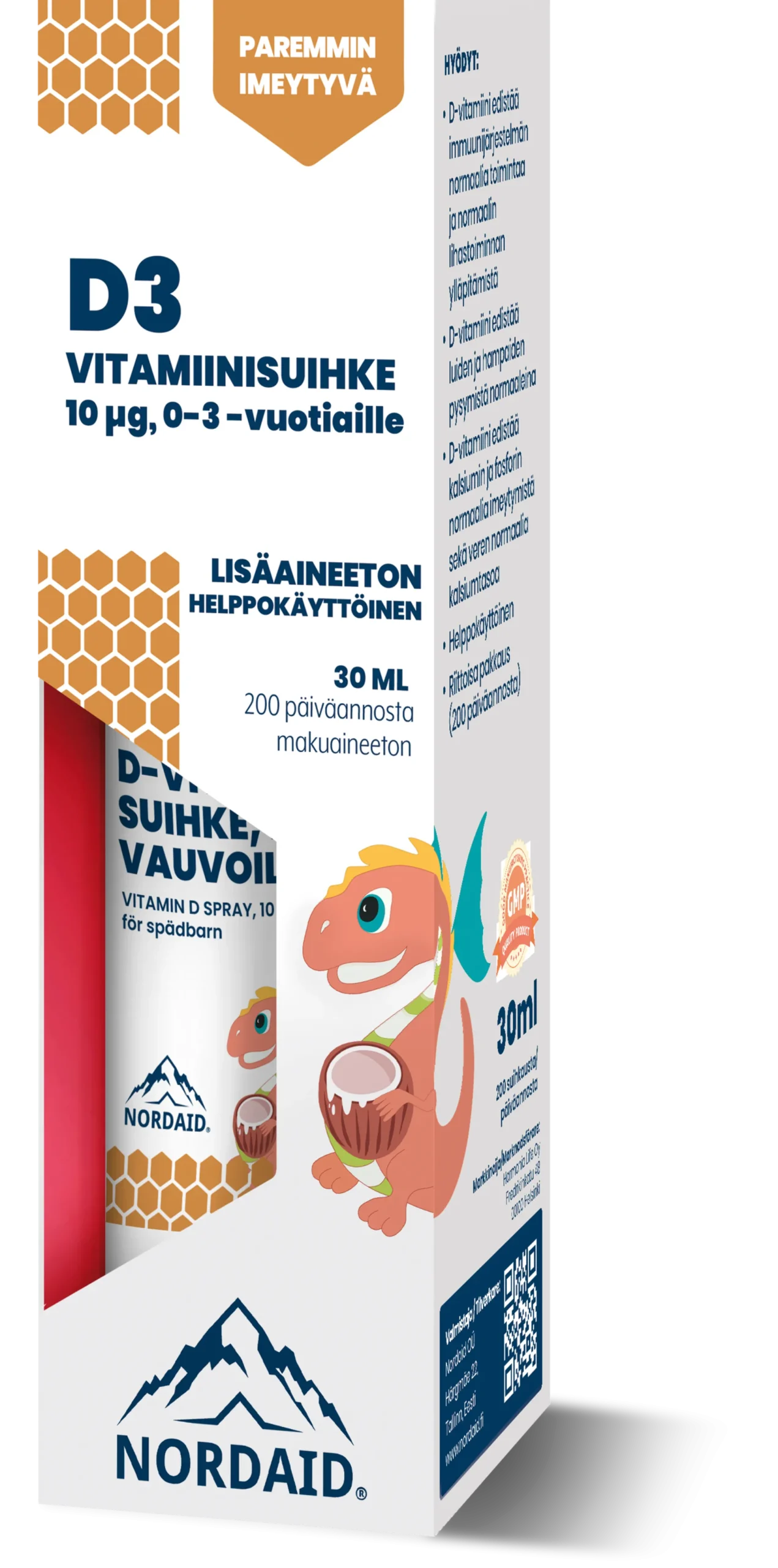 D-vitamiinisuihke vauvoille (0-3 v.), 30ml