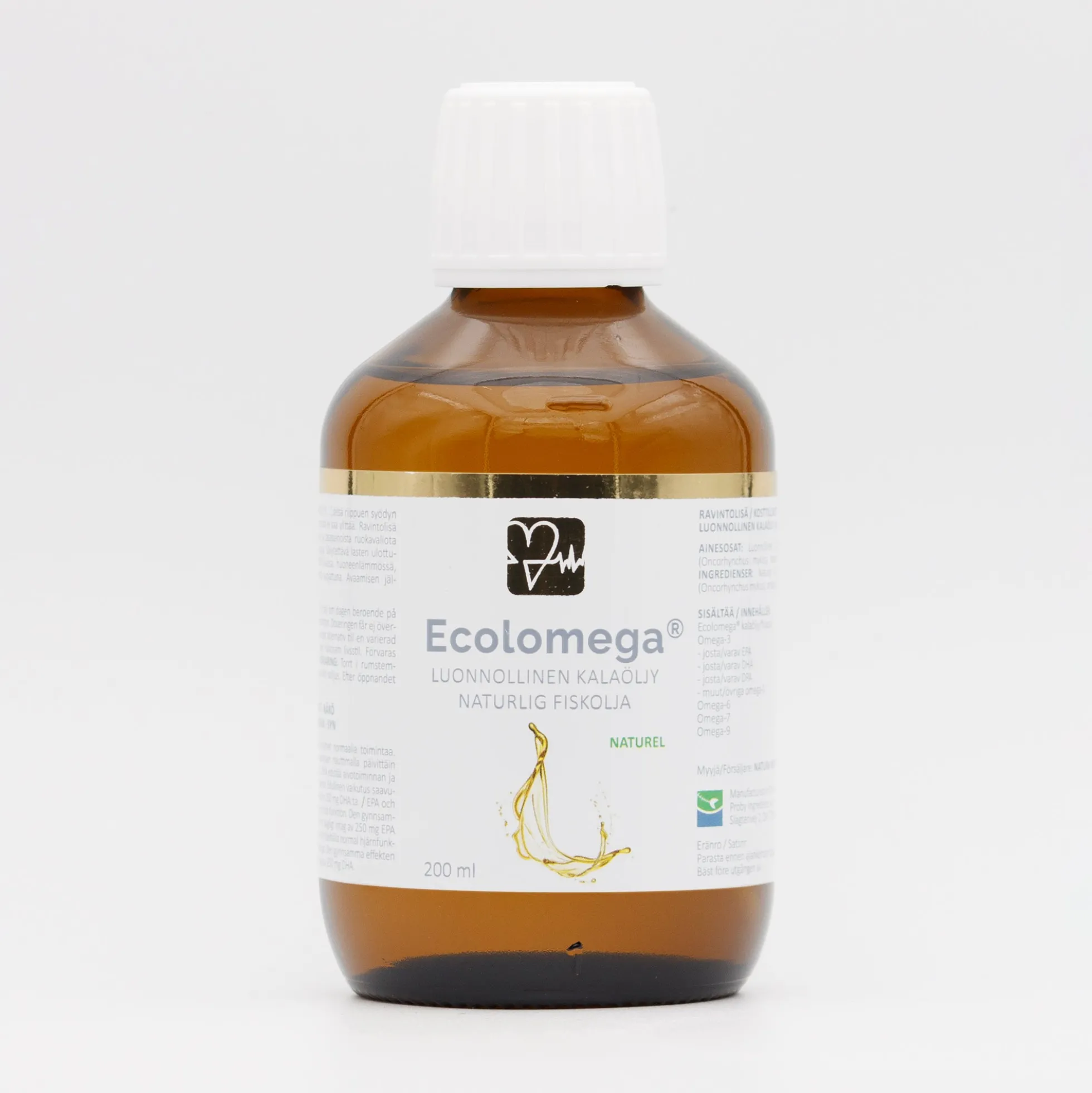 Ecolomega-kalaöljy, maustamaton, 200 ml