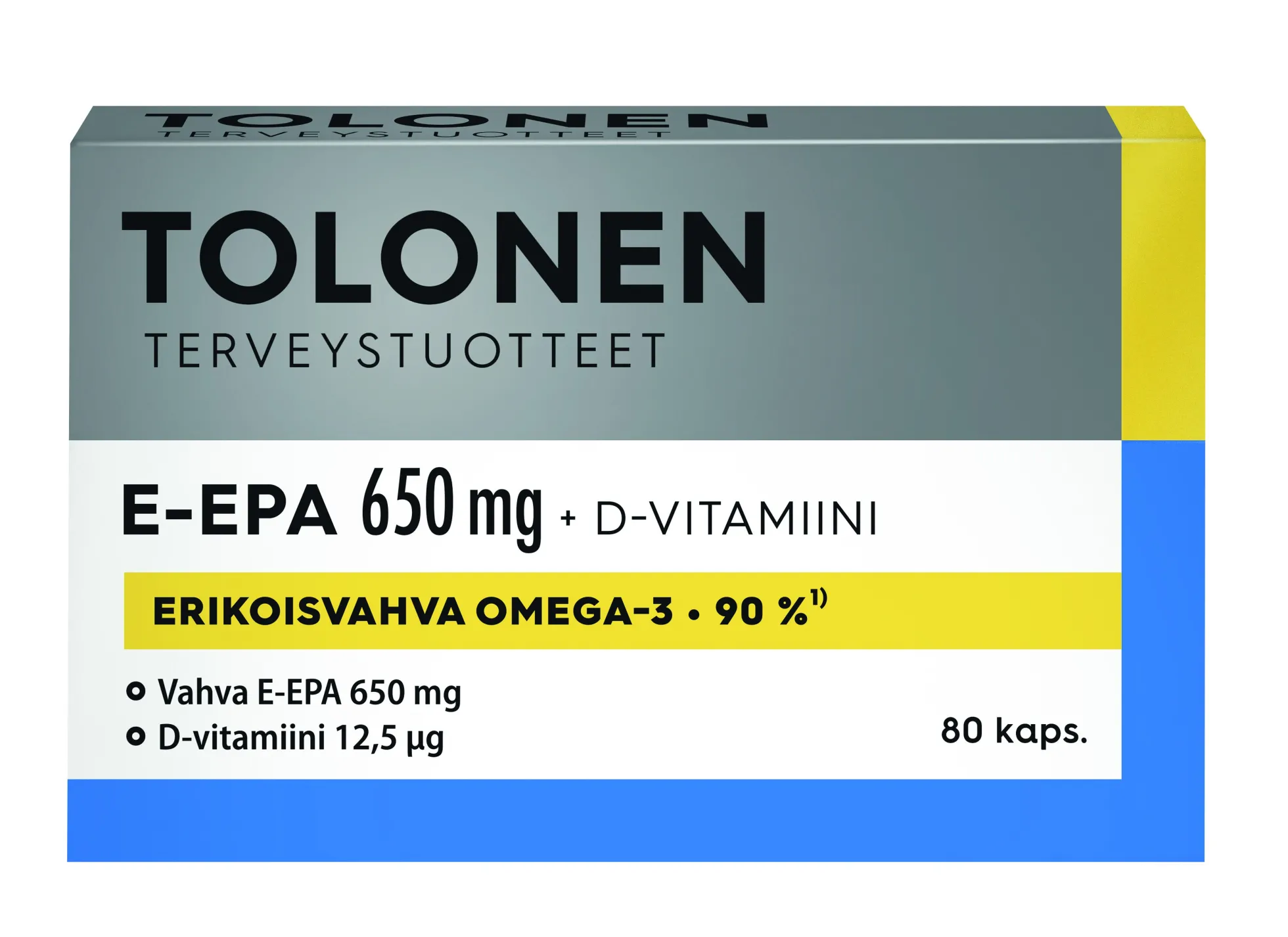 E-EPA Omega-3 + D-vitamiini, 650 mg, 80 kaps