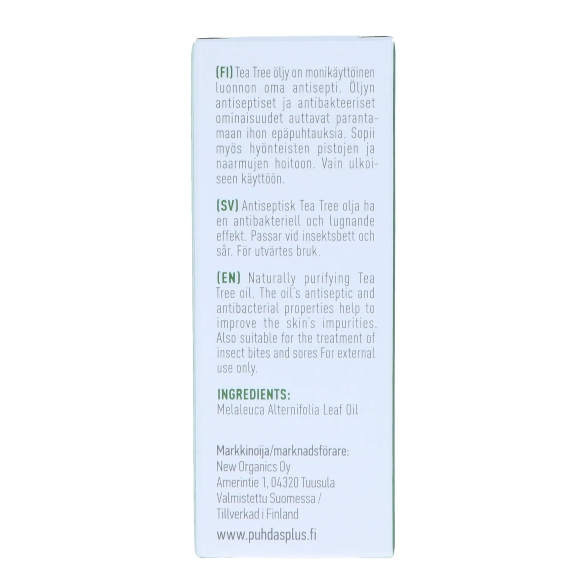 Eteerinen öljy, teepuu (Tea Tree), 10 ml