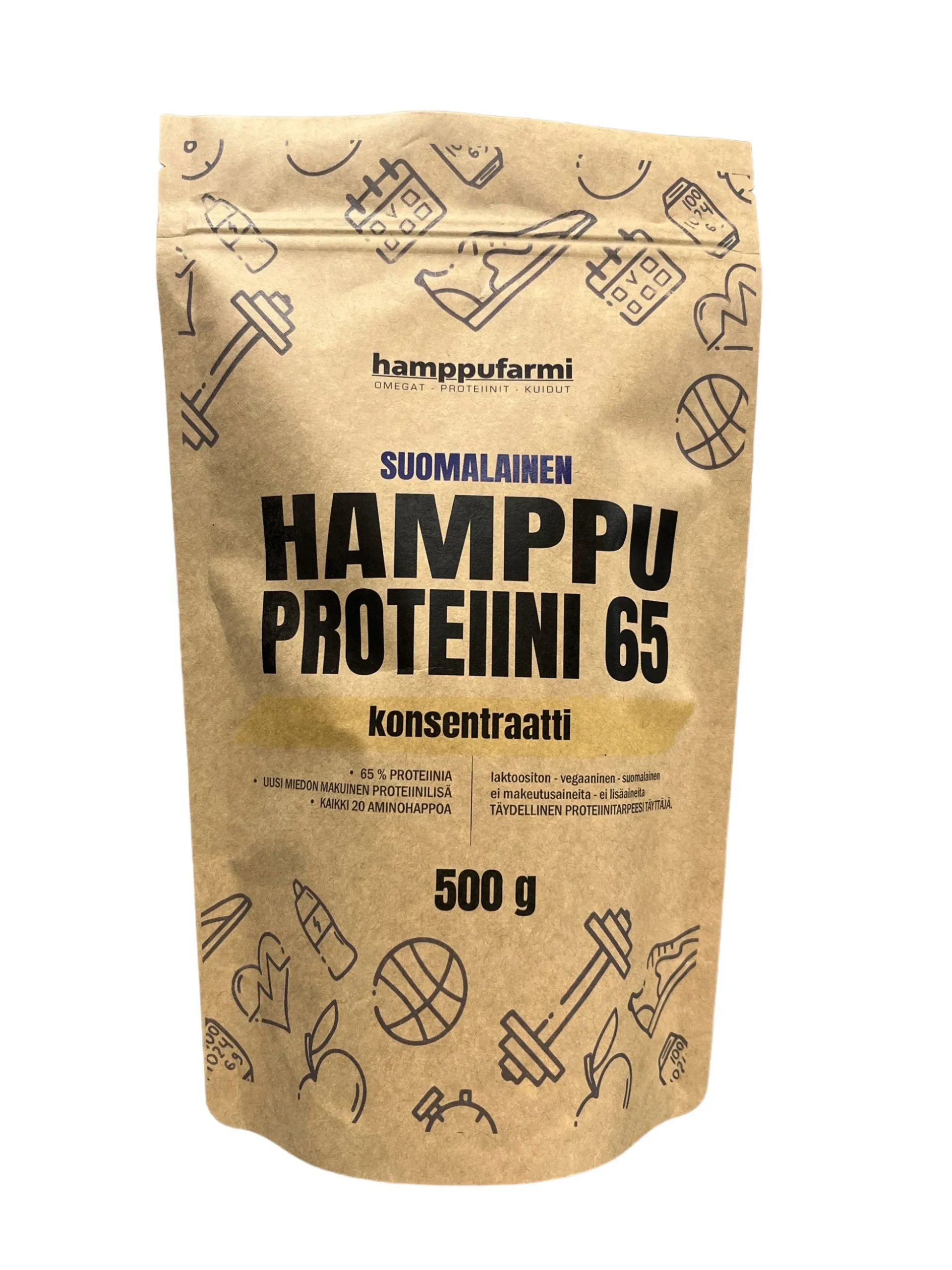 Hamppuproteiini 65 konsentraatti 500 g