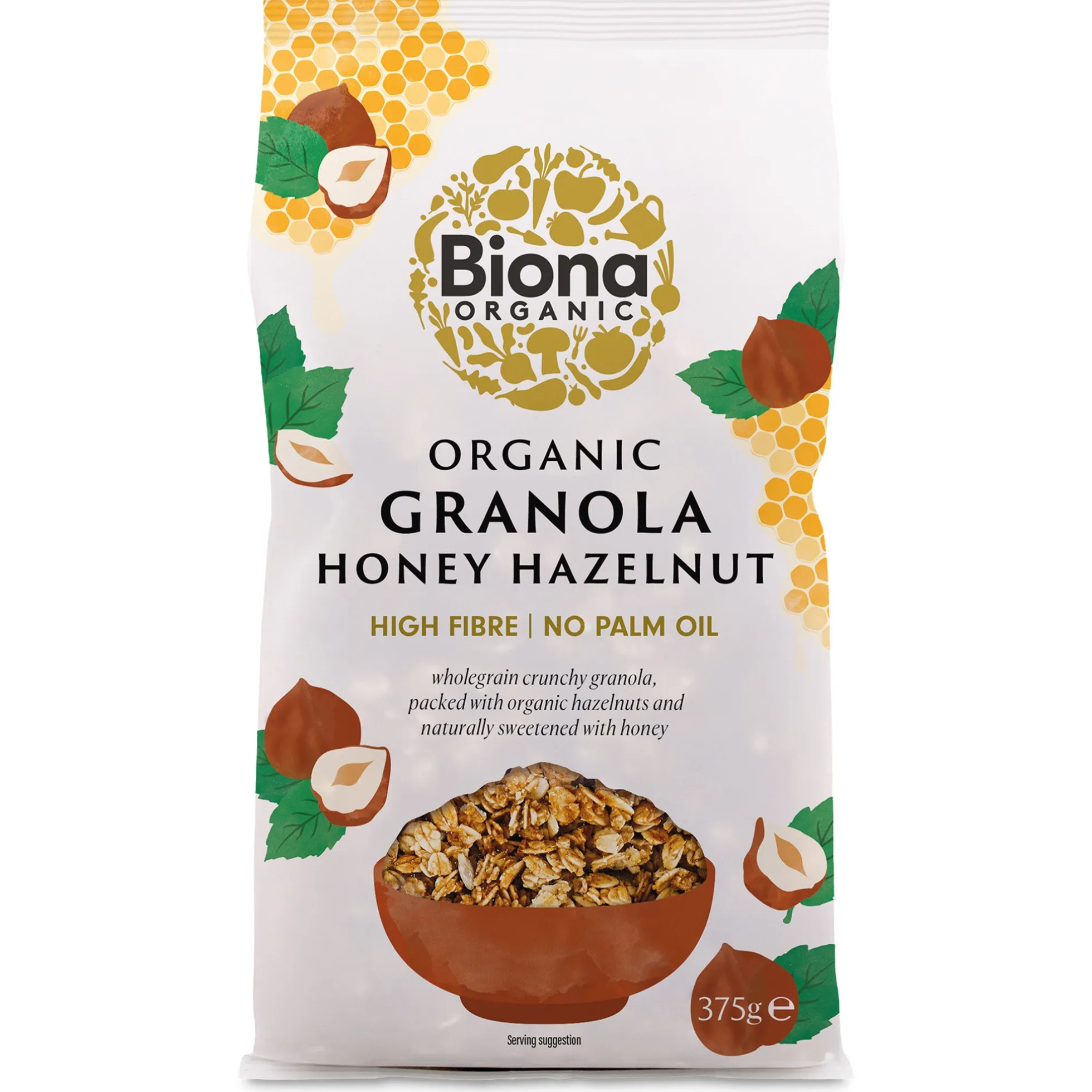 Hunaja-hasselpähkinägranola, 375 g