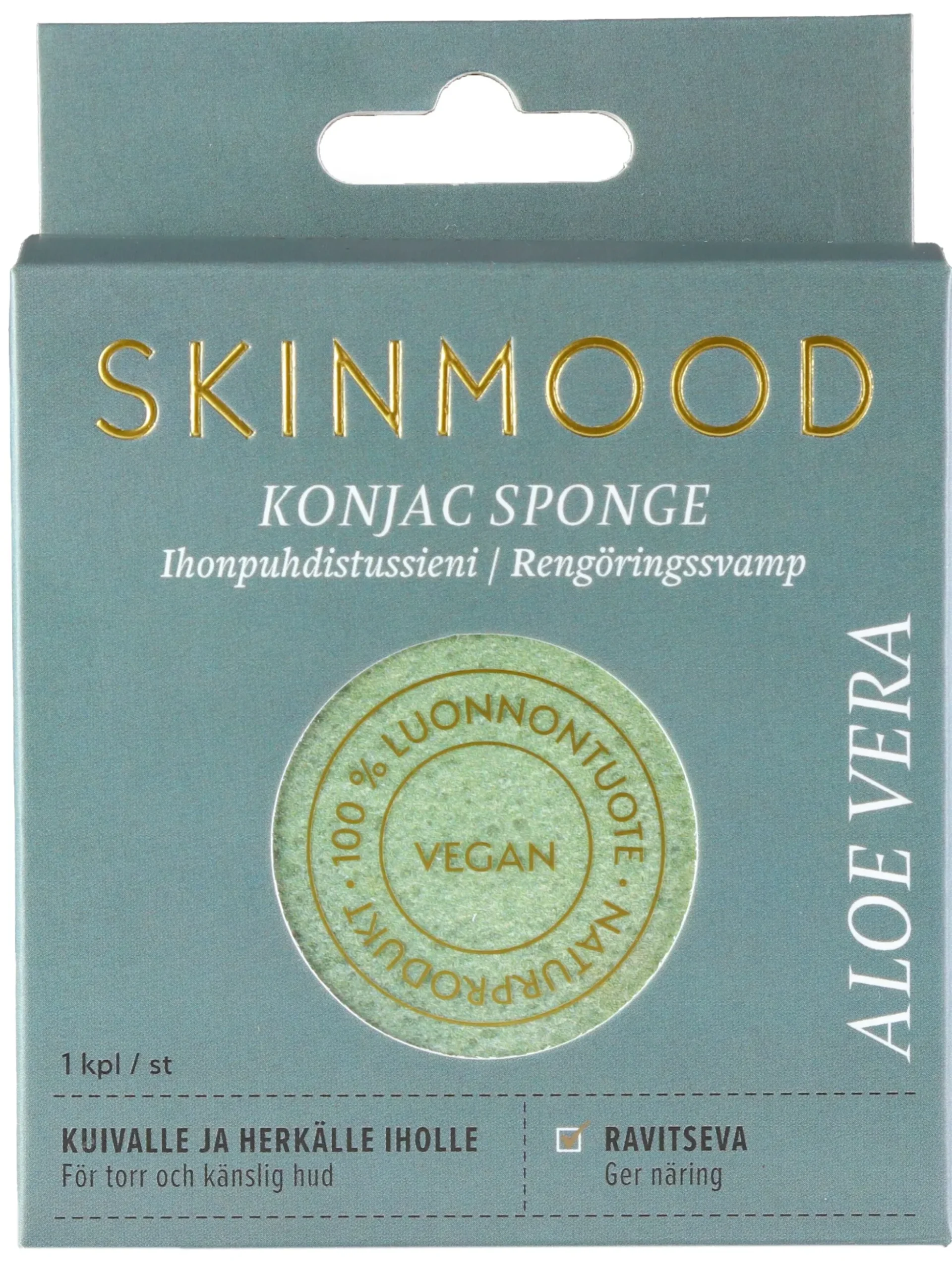 Ihonhoidon ihmesieni, kuivalle iholle (Konjac Sponge-kasvosieni)