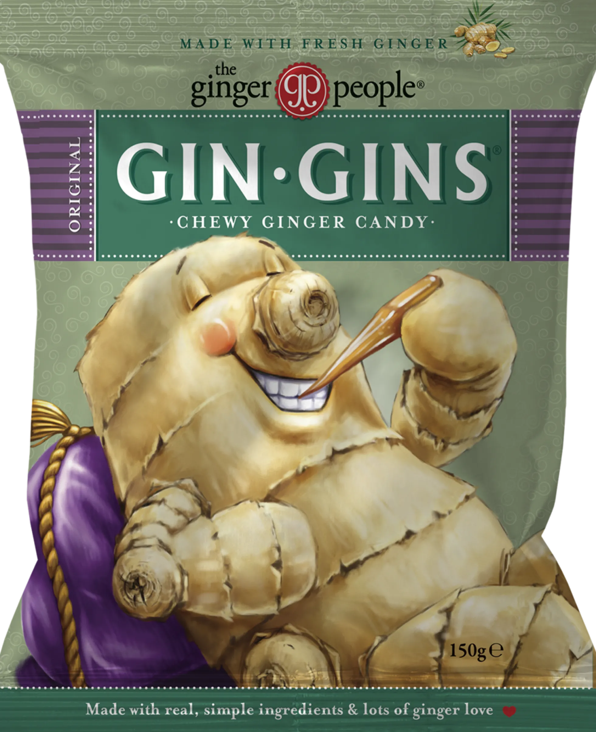 Inkiväärikaramelli, original (chewy ginger candy), 150 g
