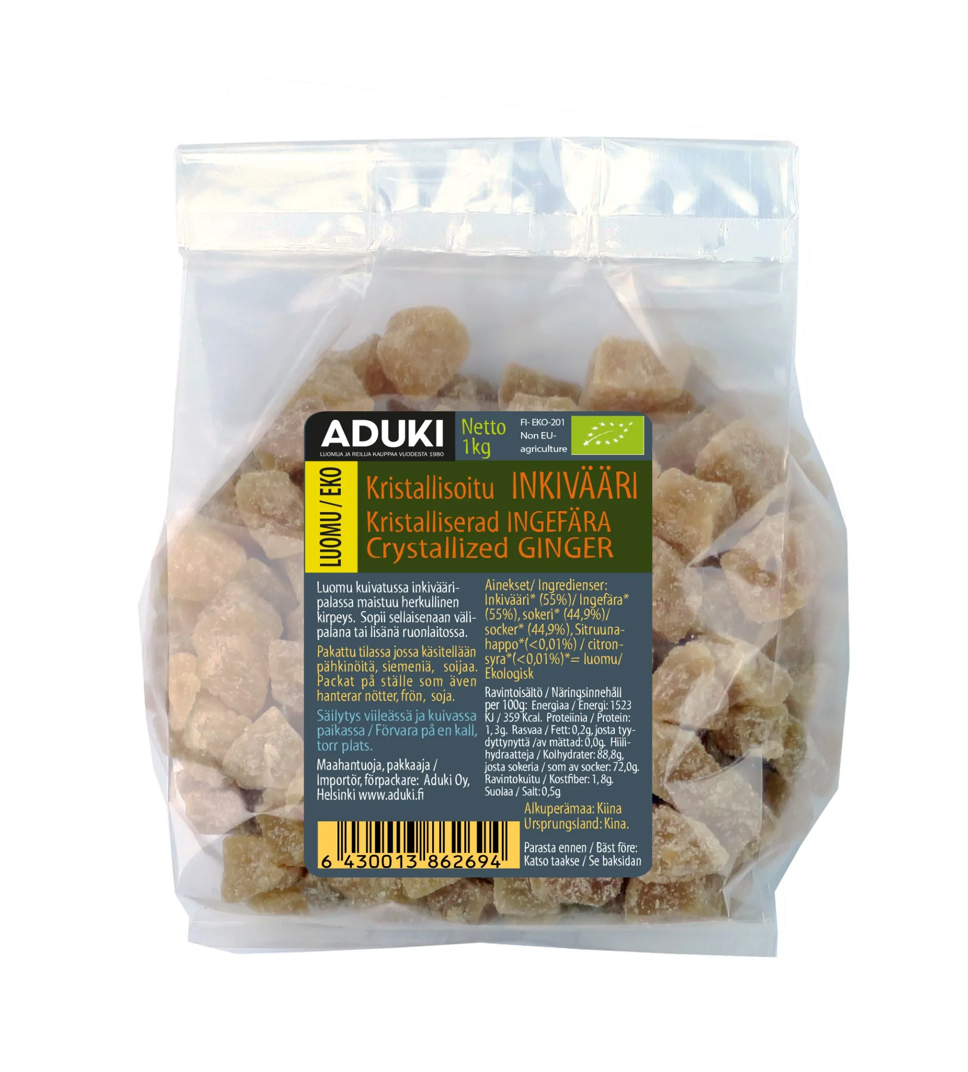 Inkivääripala, sokeroitu, 1 kg