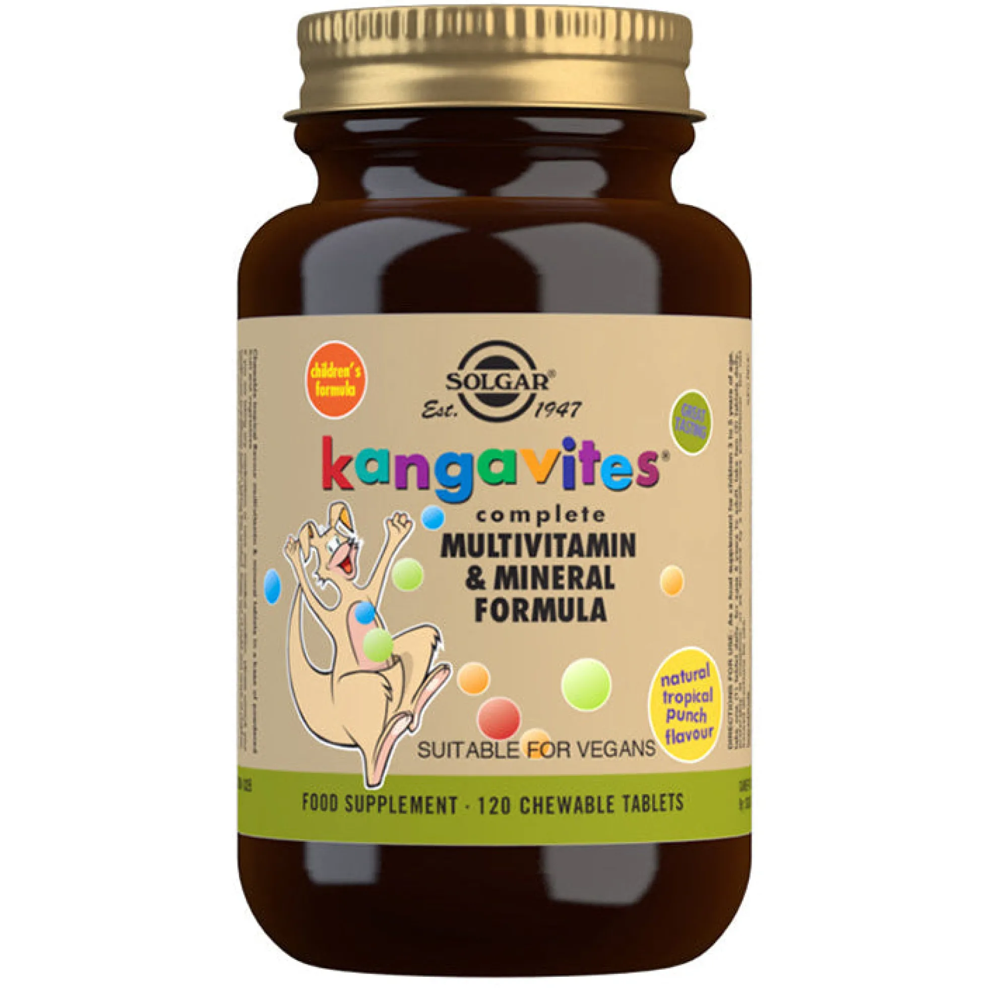 Kangavites, lasten monivitamiini, tropical, 204 g