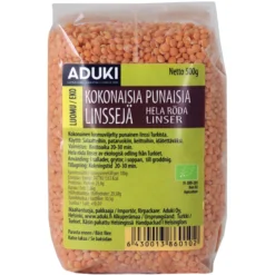 Kokonainen punainen (ruskea) linssi, 500 g