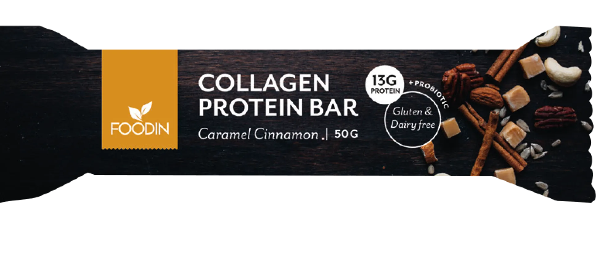 Kollageenipatukka, Karamelli-kaneli proteiinipatukka, 50 g