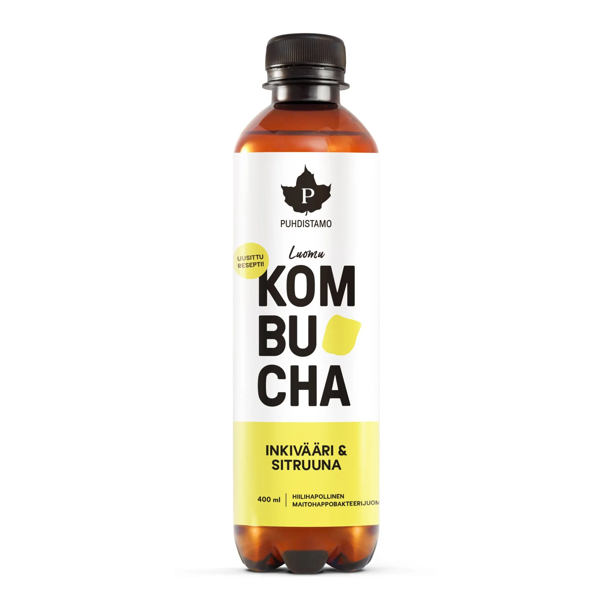 Kombucha Inkivääri + Sitruuna, Luomu 400 ml