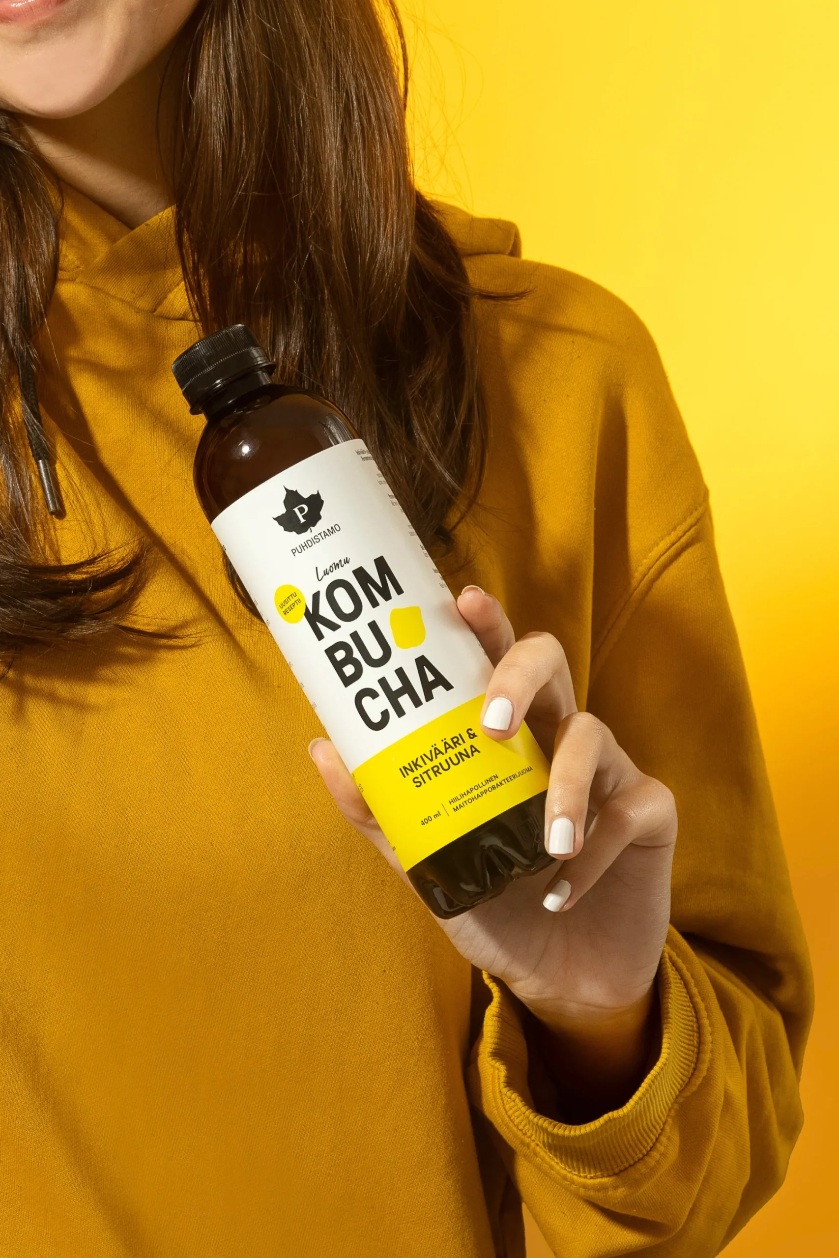 Kombucha, inkivääri & sitruuna, 370 ml