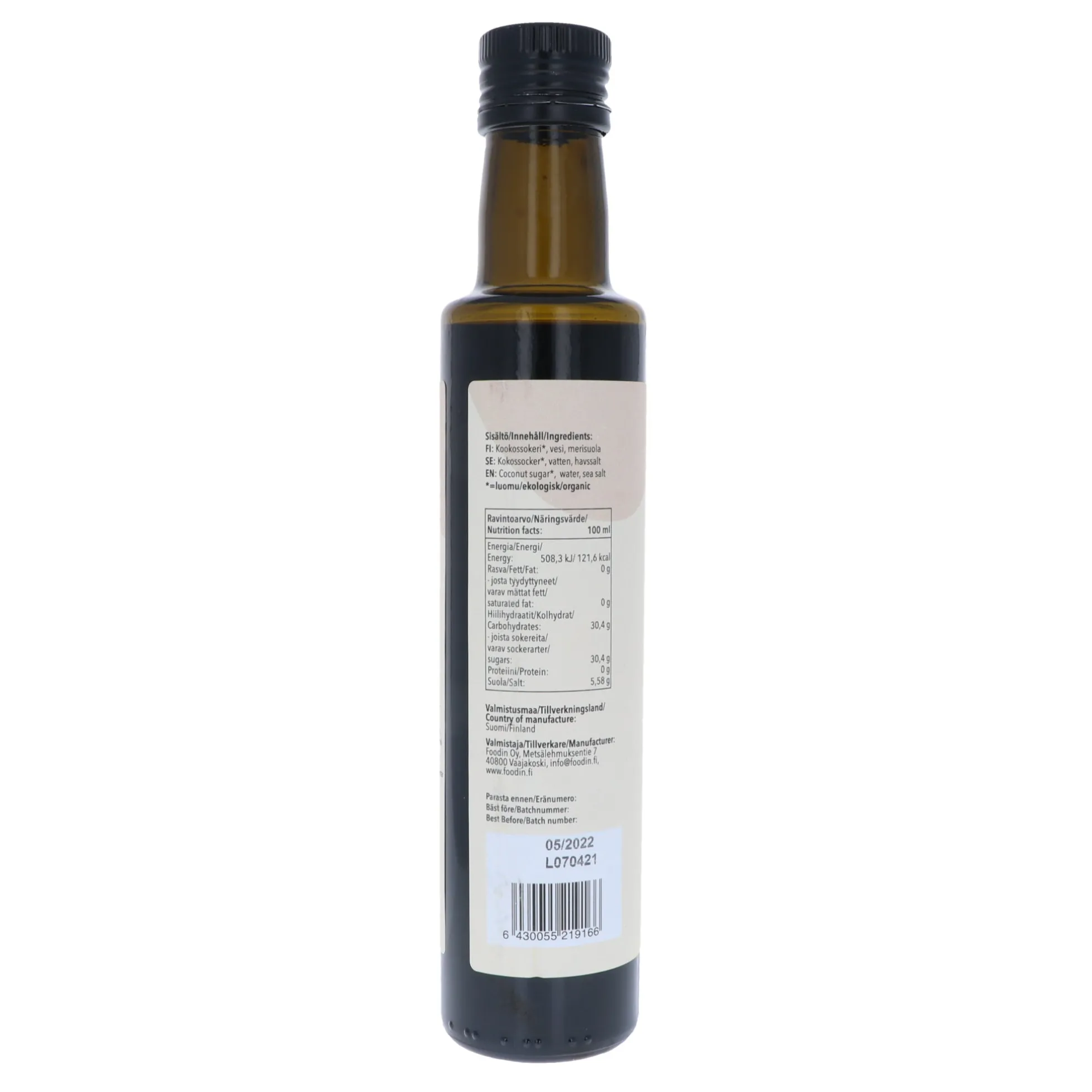 Kookosamino-umamikastike, coconut aminos, 250 ml