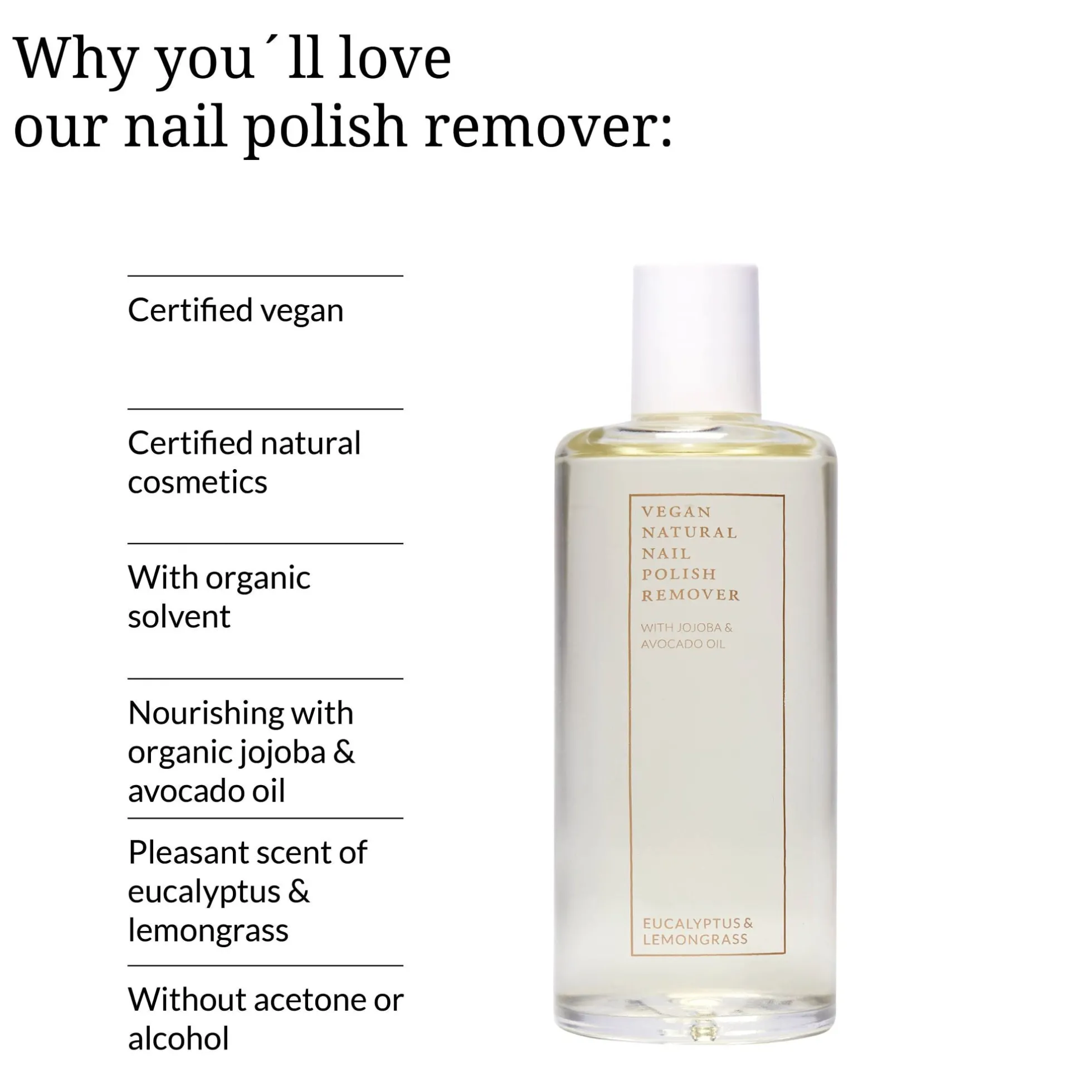 Kynsilakanpoistoaine, Eucalyptus & Lemongrass, 100 ml
