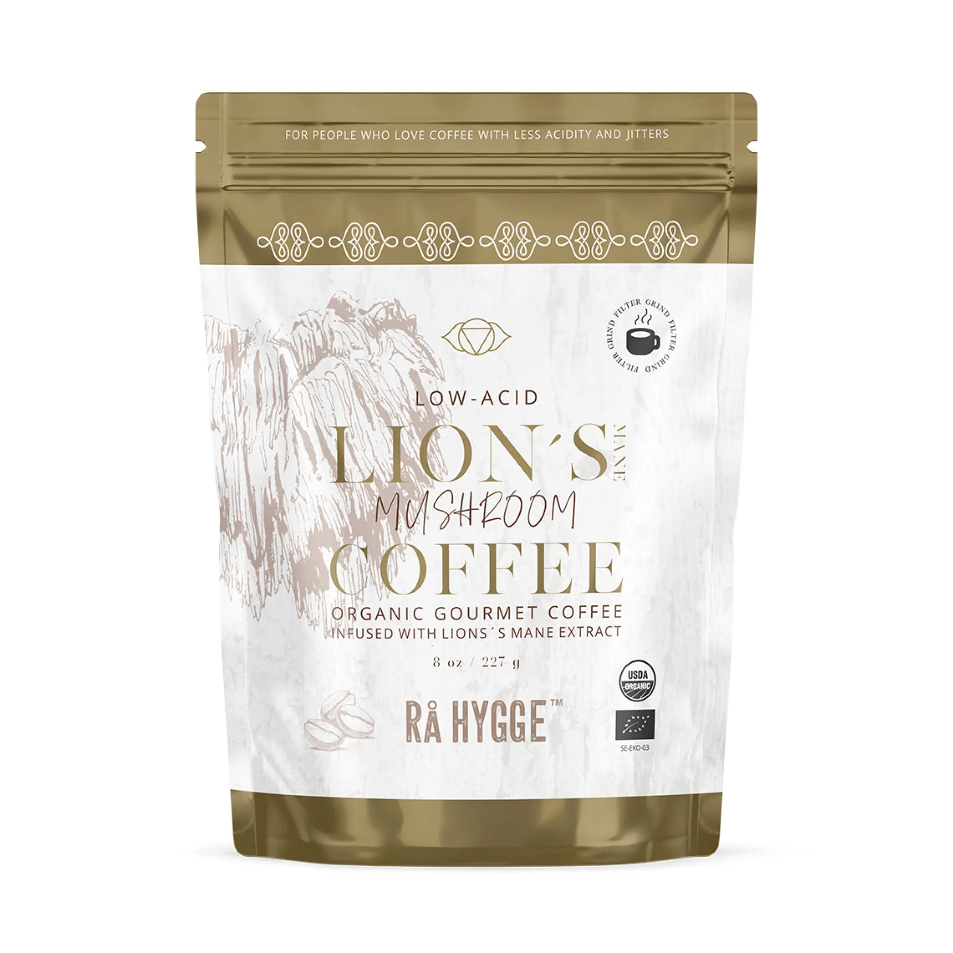 Lion's Mane sienikahvi, suodatinjauhatus, 227g