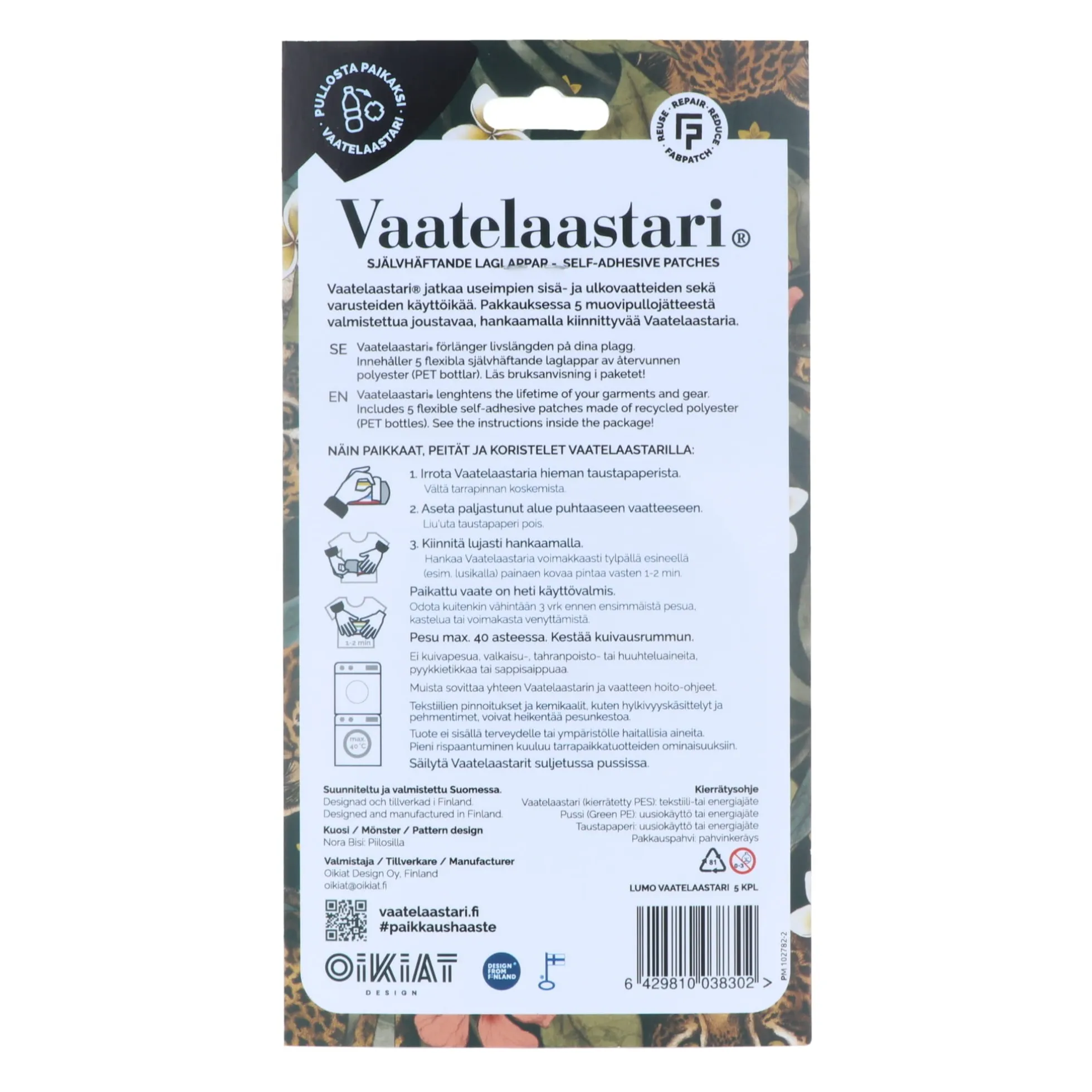 Lumo-vaatelaastari, 5 kpl/pkt