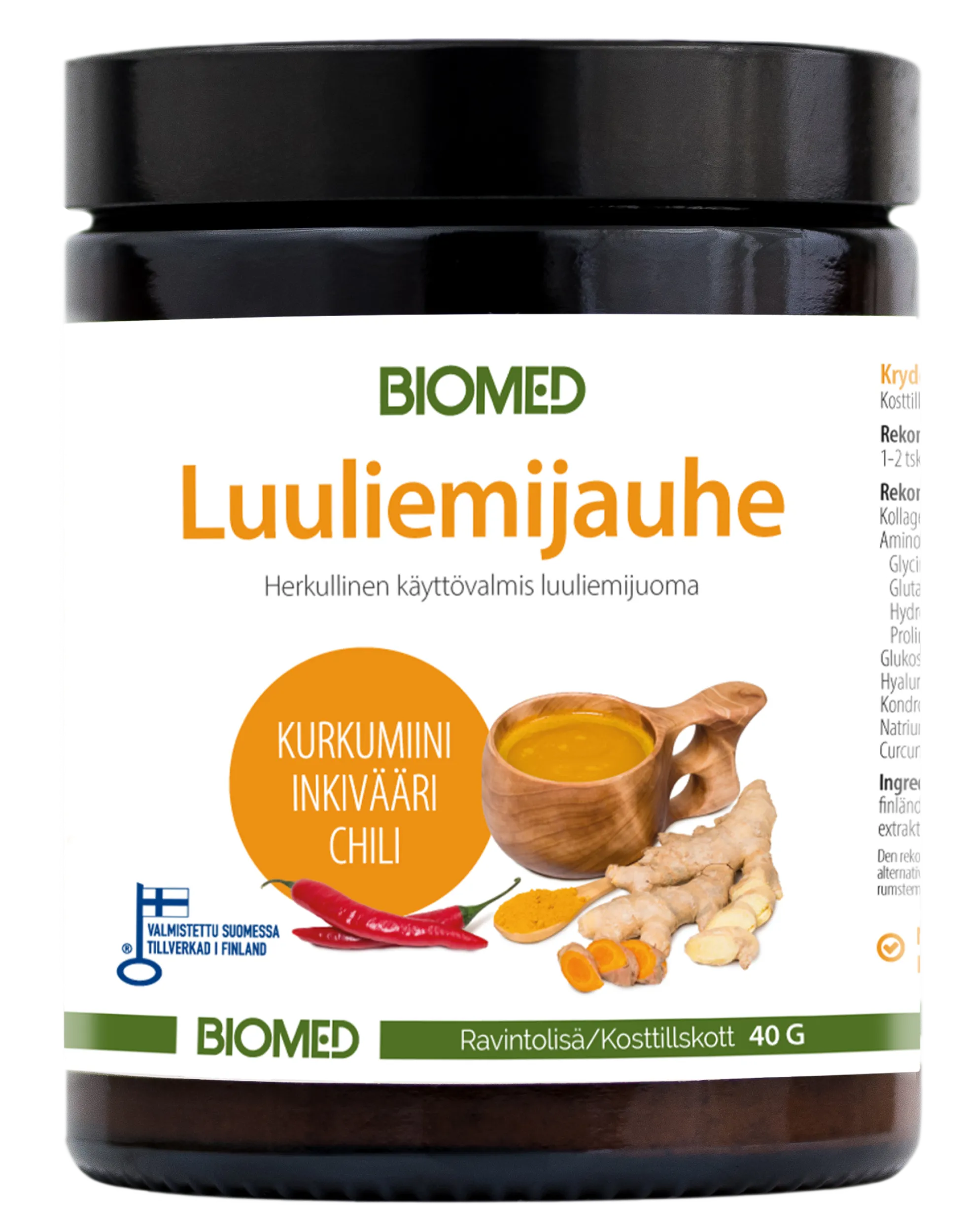 Luuliemijauhe, kurkuma-chili-inkivääri