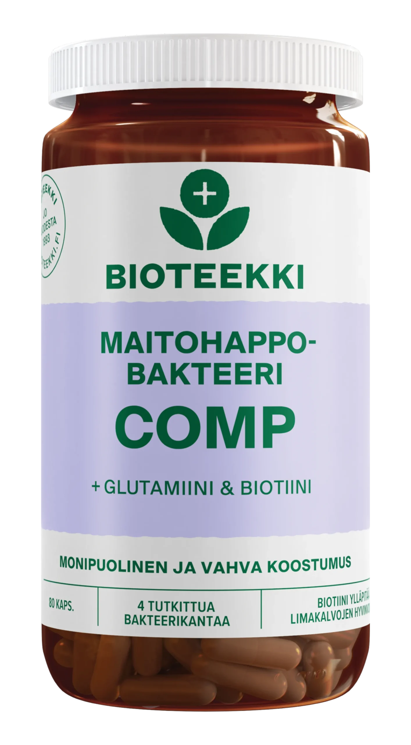 Maitohappobakteeri Comp, 80 kaps.