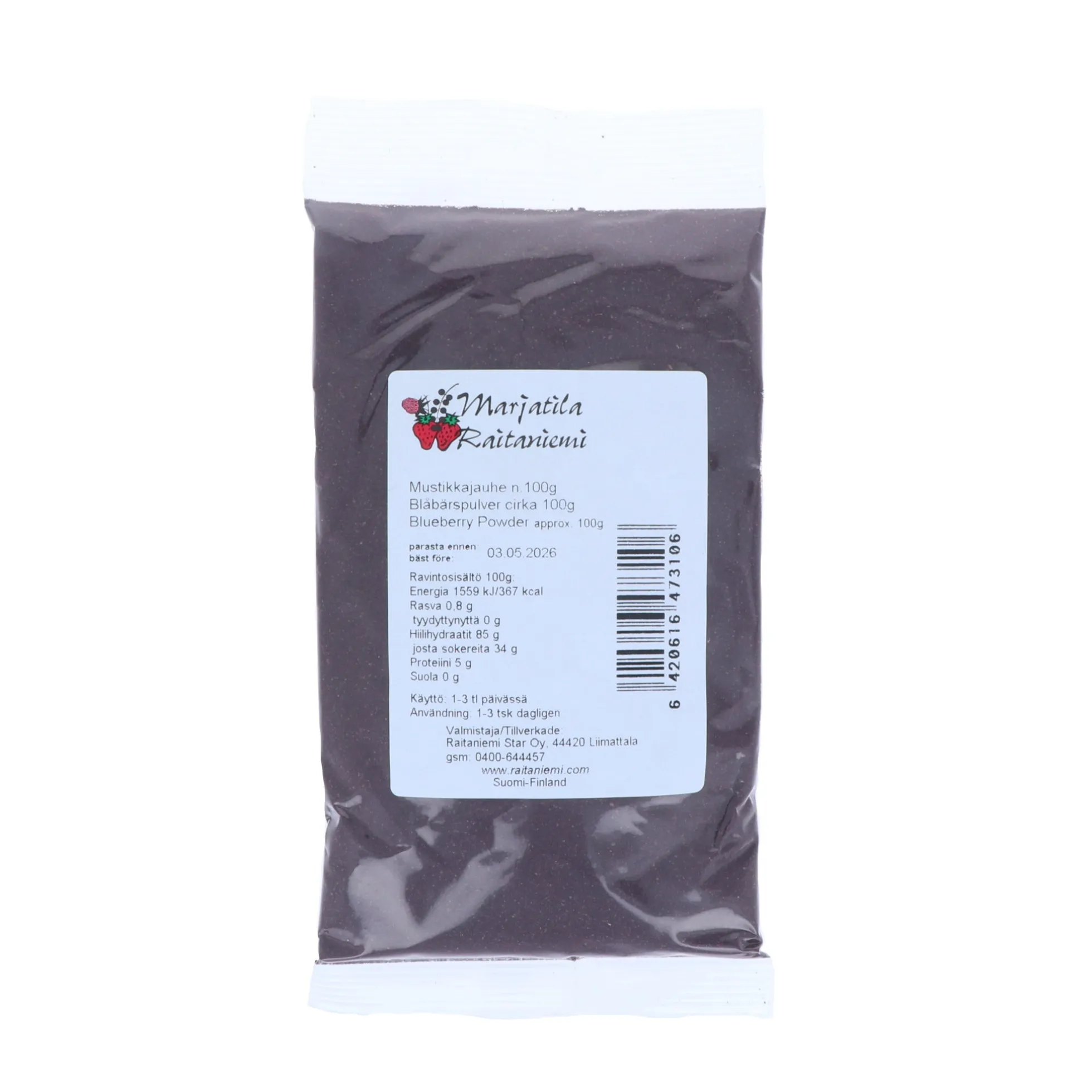 Mustikkajauhe, 100 g