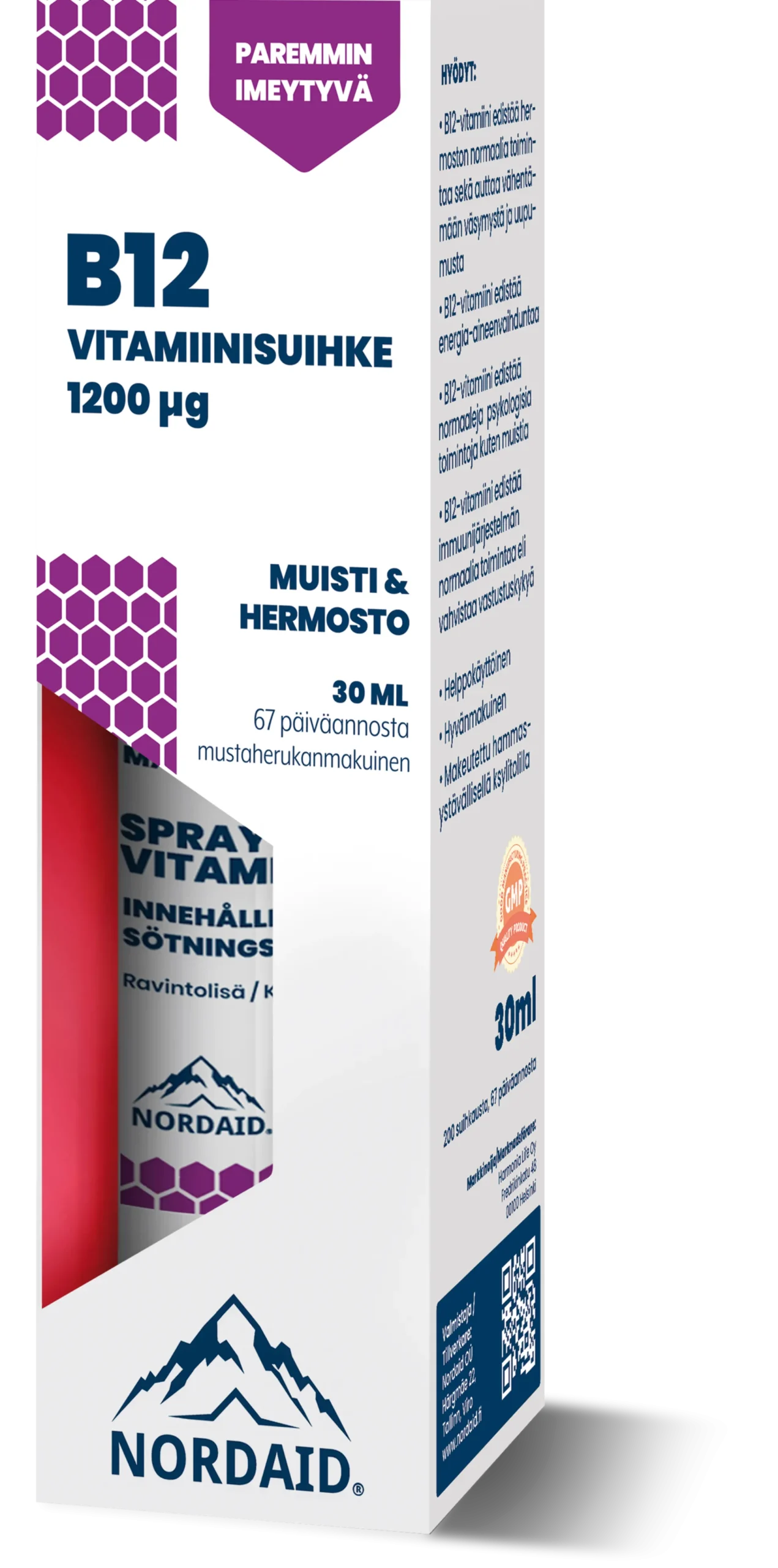 Nordaid B12-vitamiinisuihke, 30 ml