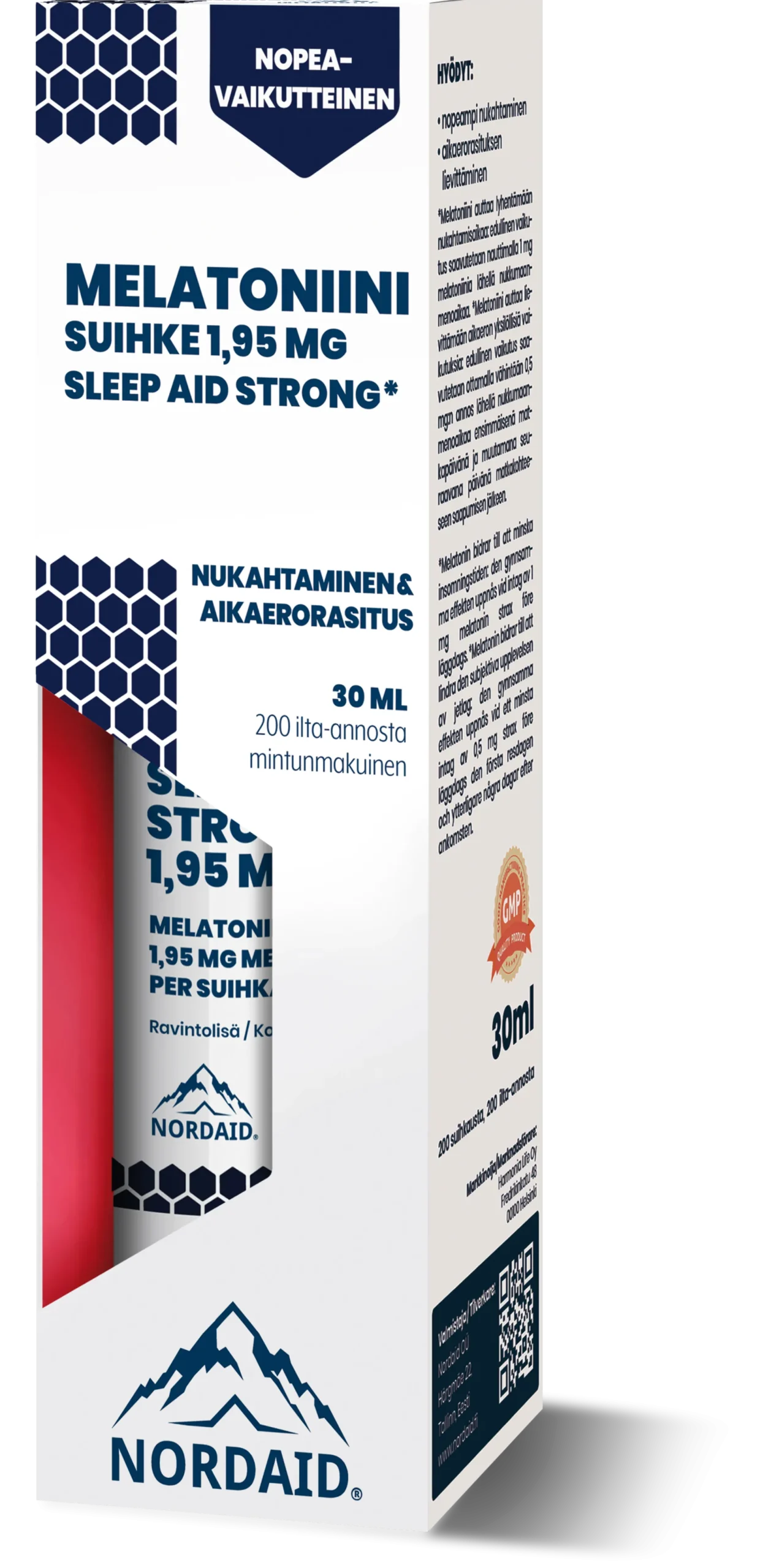 Nordaid Sleep Aid Strong -melatoniinisuihke 1,95 mg, 30 ml