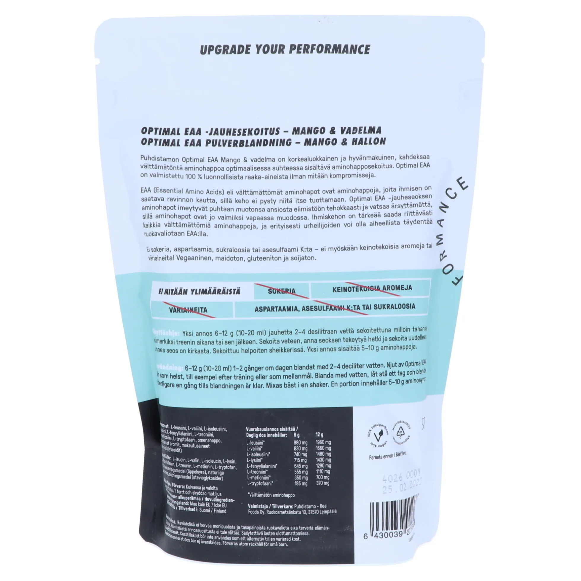 Optimal EAA, mango-vadelma, 350 g