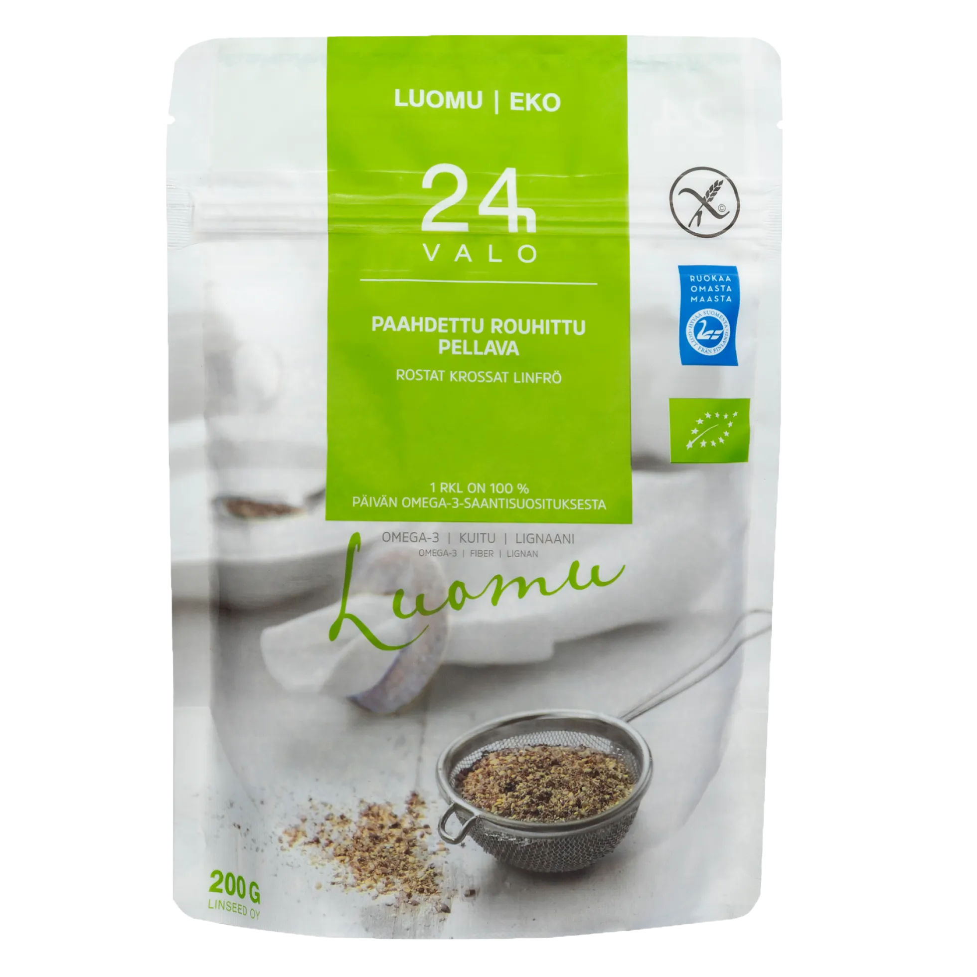 Paahdettu pellavarouhe, luomu, 200 g