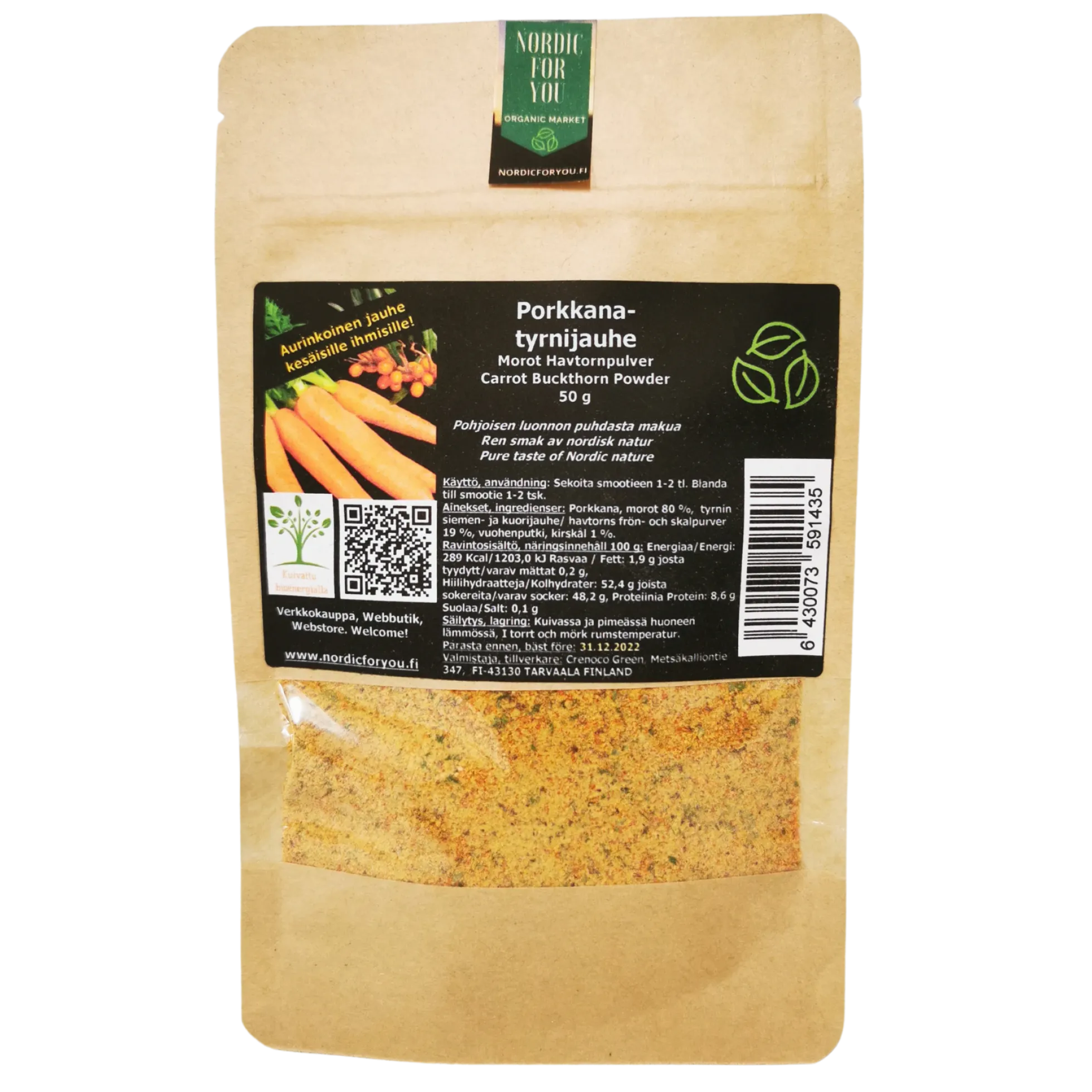 Porkkana-tyrnijauhe, 50 g