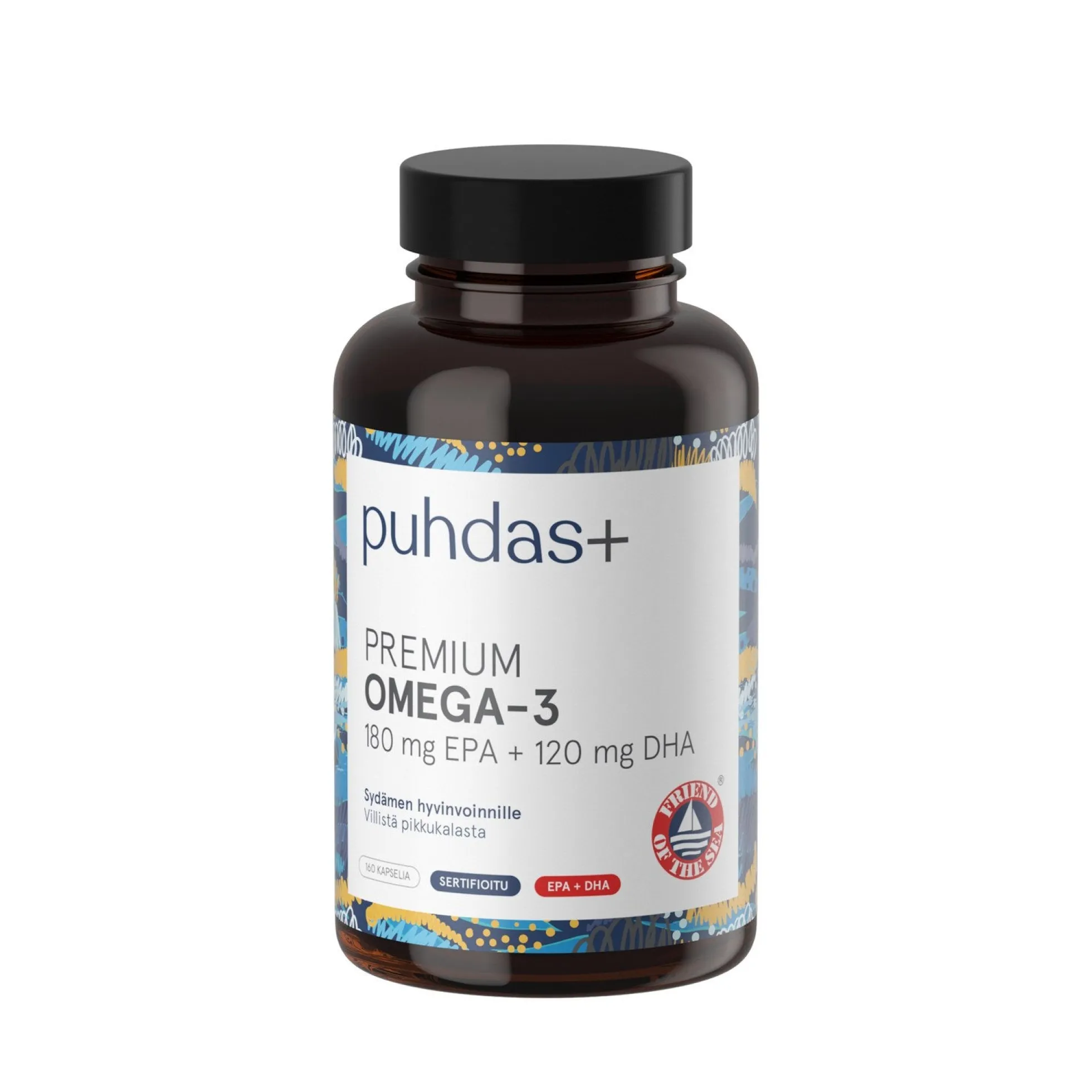 Premium Omega-3 180 mg EPA / 120 mg DHA, FOS Serti, 160 kpl