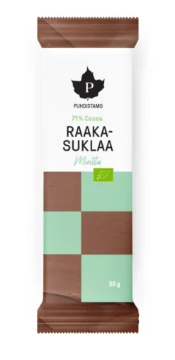 Raakasuklaa, minttu, 36 g