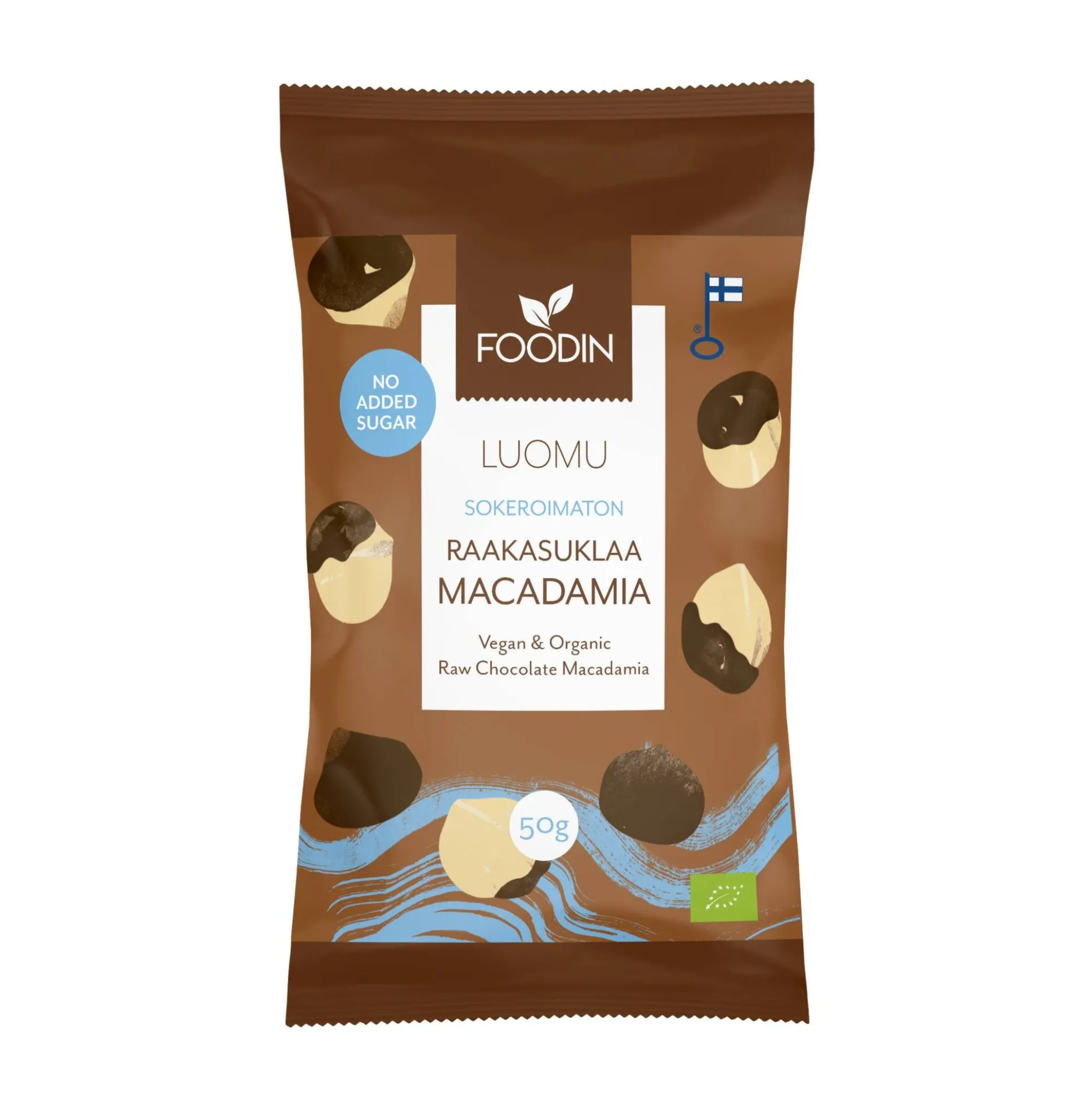 Raakasuklaamacadamia, sokeroimaton, 50 g