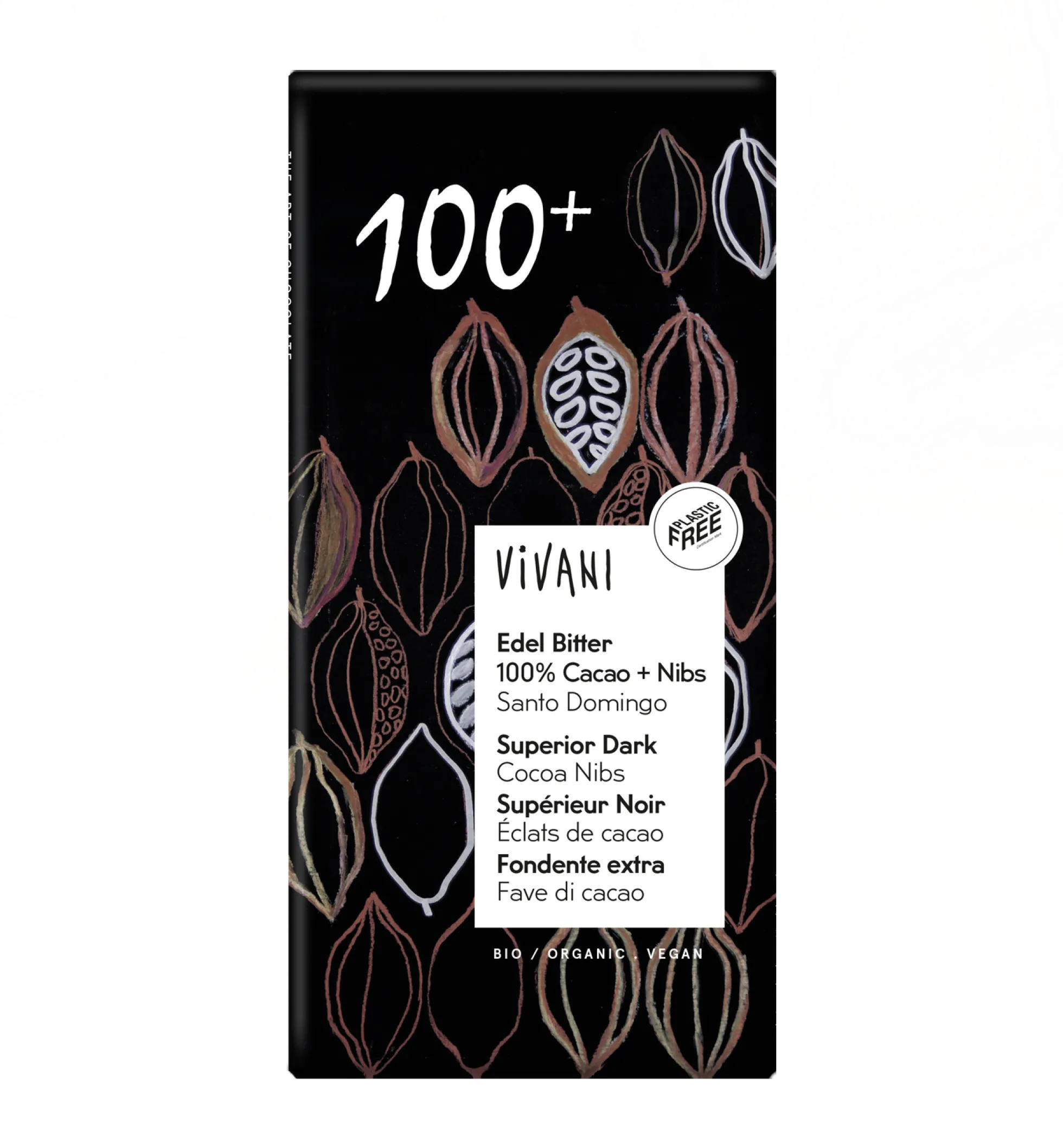 Tumma suklaa 100 %, cocoa nibs, 80 g