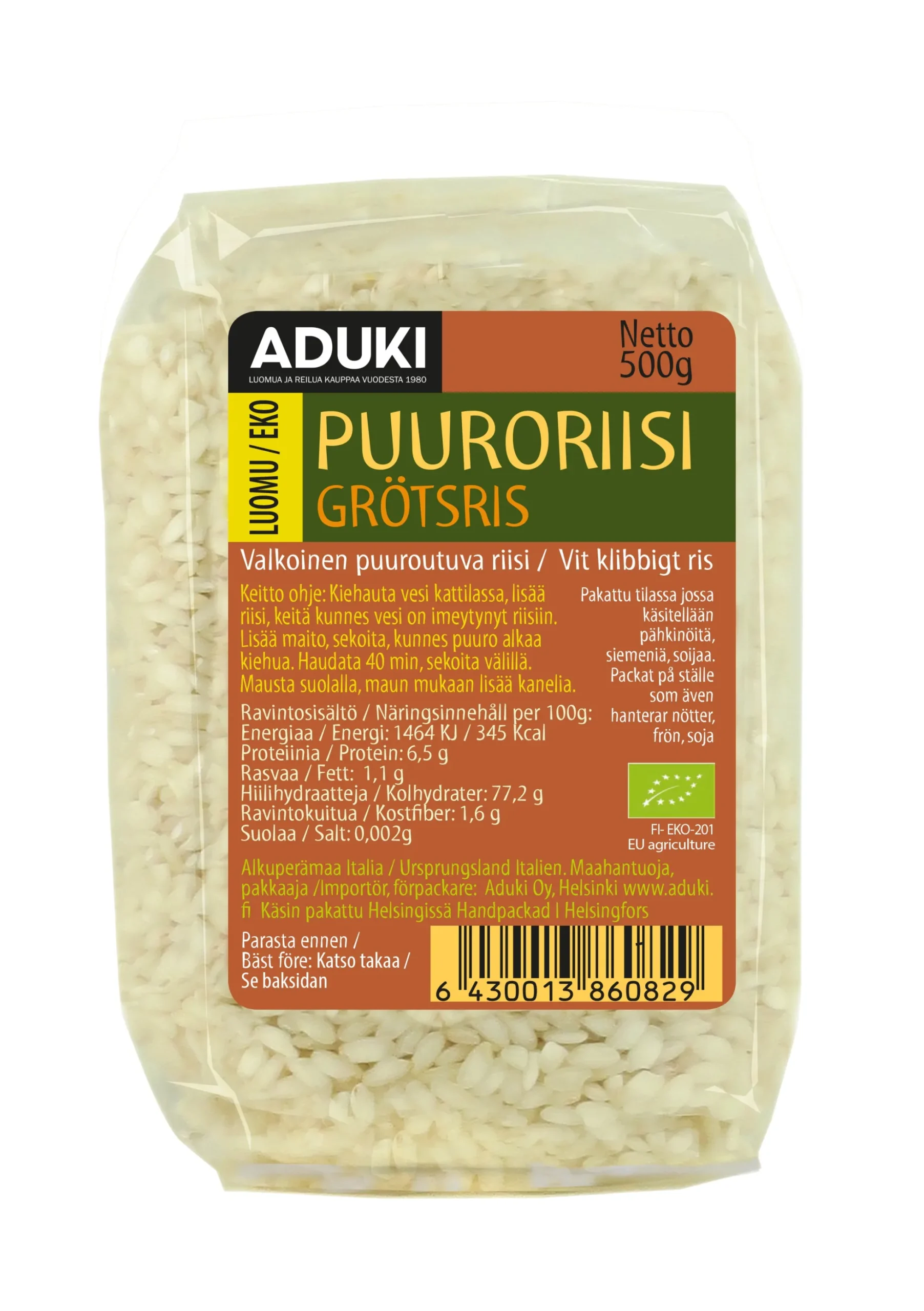 Valkoinen puuroriisi, 500 g