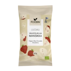 Valkosuklaakuorrutettu mansikka, 50 g