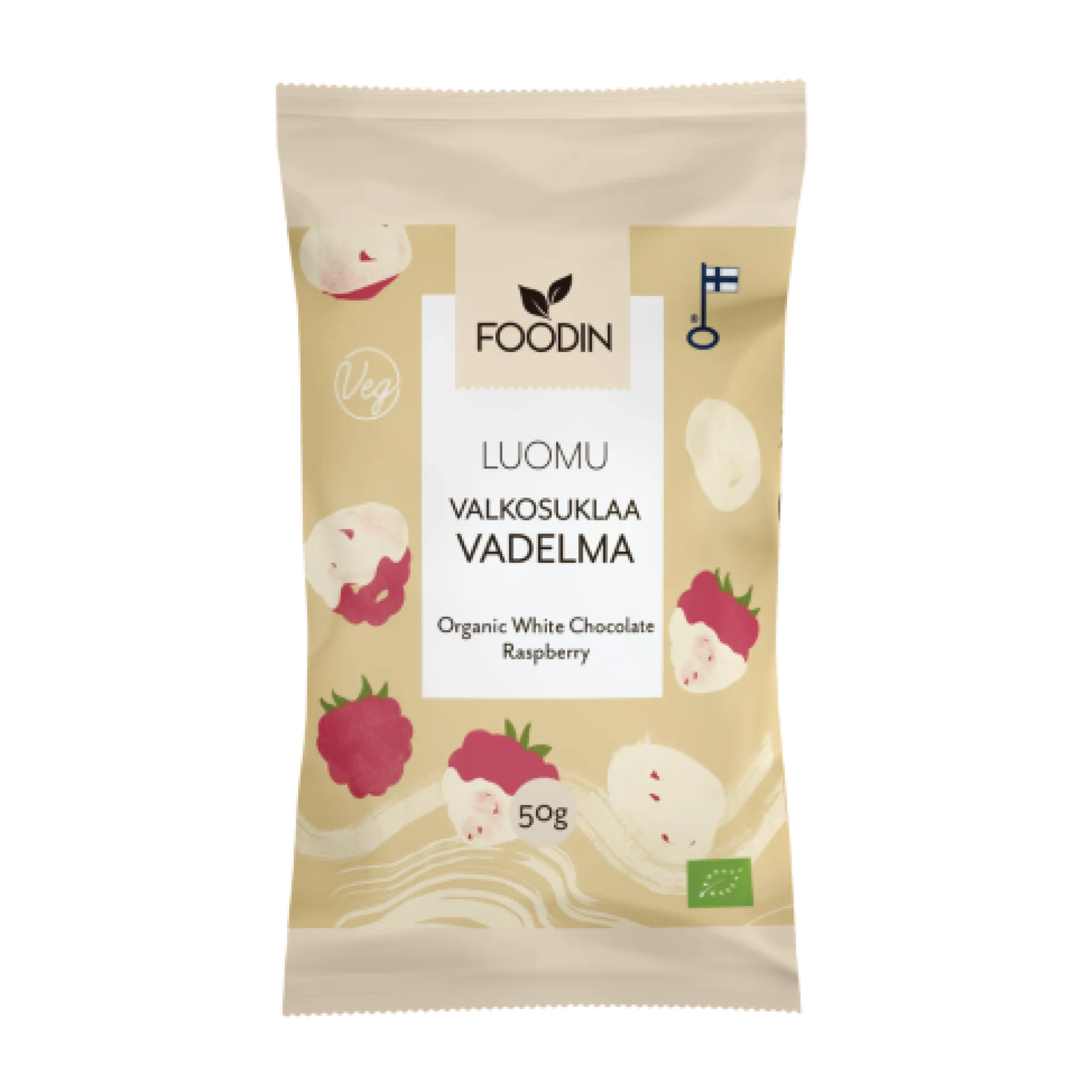 Valkosuklaavadelma, 50 g
