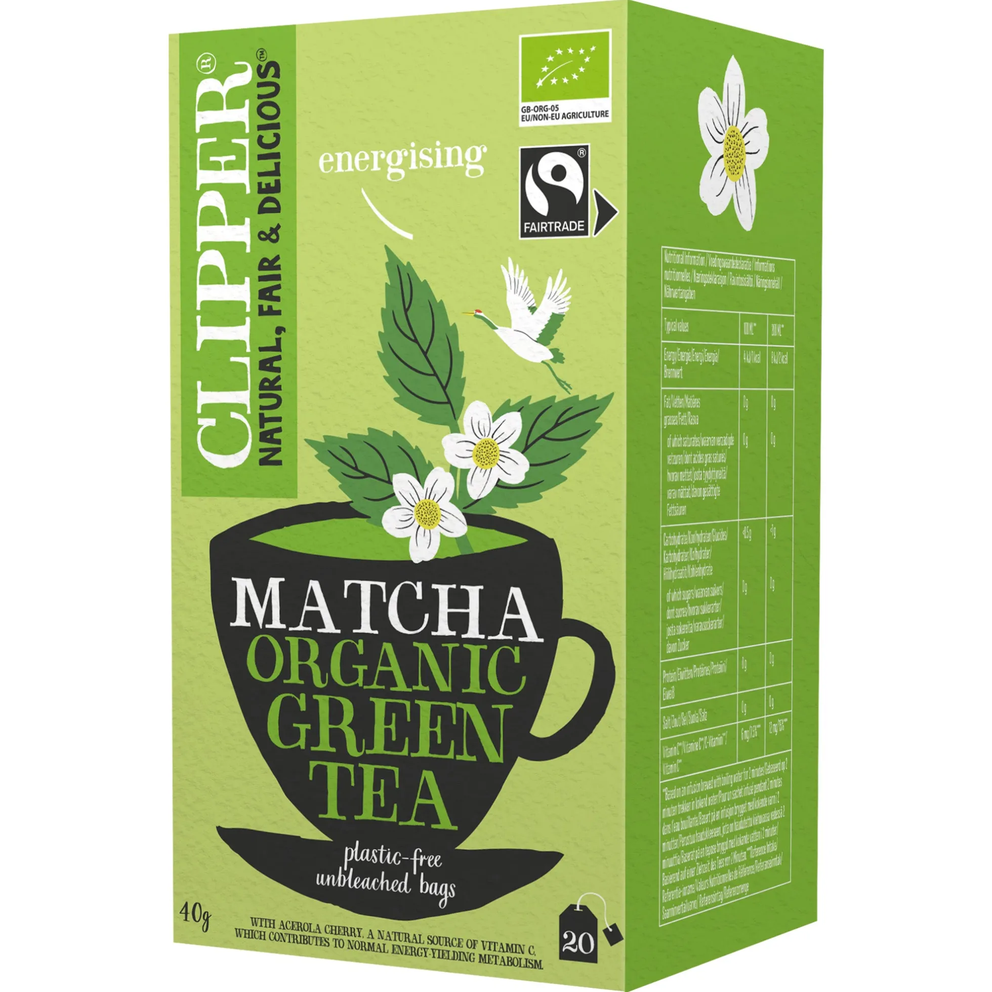 Vihreä tee, matcha, 20 pss