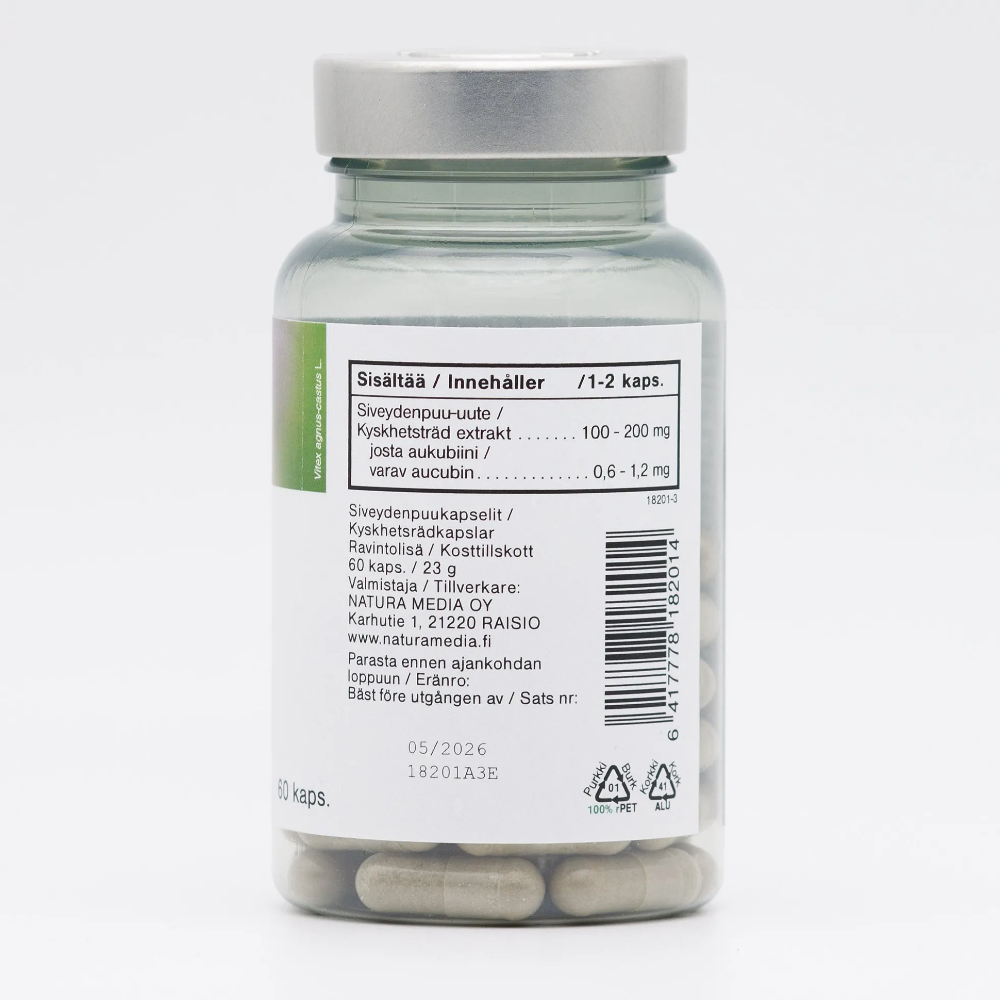 Vitex siveydenpuu, 60 kaps